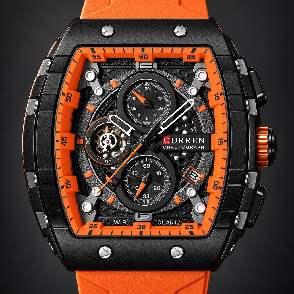 Reloj Curren 8442 Naranja – detalle del dial