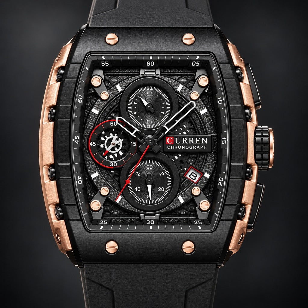 Reloj Curren 8442 Negro – detalle del dial