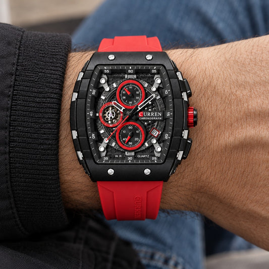 Reloj Curren 8442 Pulso Silicona Rojo – en la muñeca