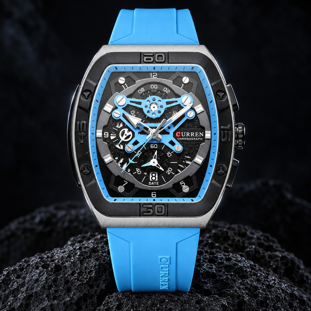 Reloj Curren 8443 Pulso Silicona Azul Claro – foto principal