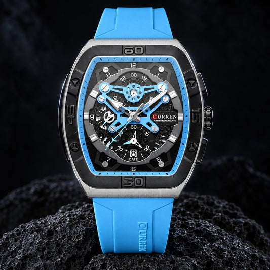Reloj Curren 8443 Pulso Silicona Azul Claro – foto principal