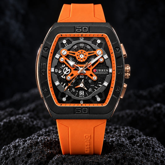 Reloj Curren 8443 Pulso Silicona Naranja – foto principal