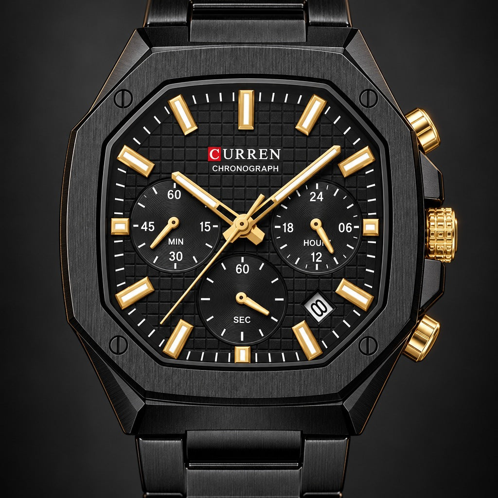 Reloj Curren 8459 Negro – detalle del dial