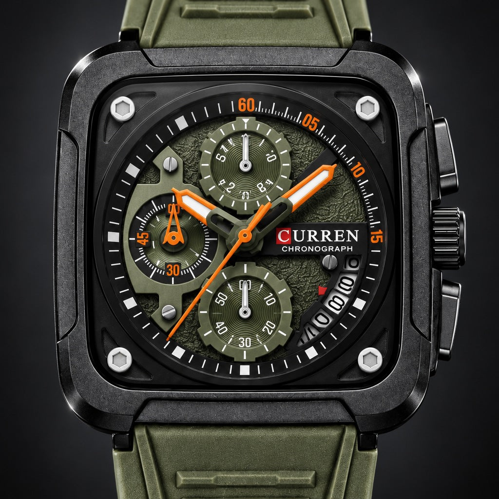 Reloj Curren 8461 Verde – detalle del dial