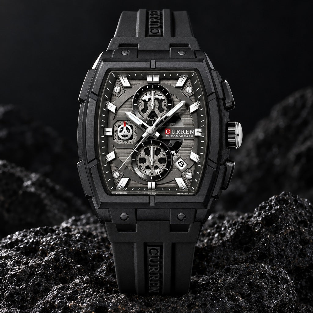 Reloj Curren 8488 Negro Punteros Blancos – foto principal