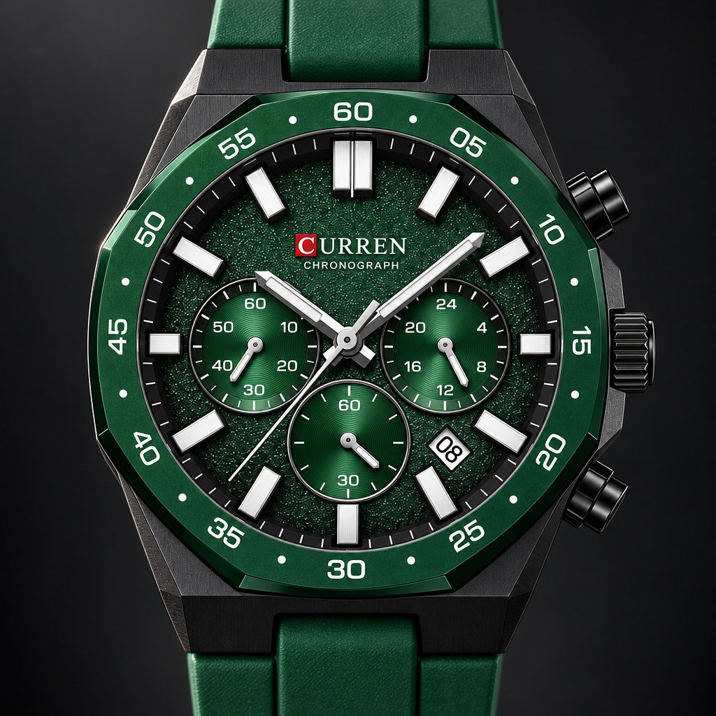 Reloj Curren 8489 Verde – detalle del dial