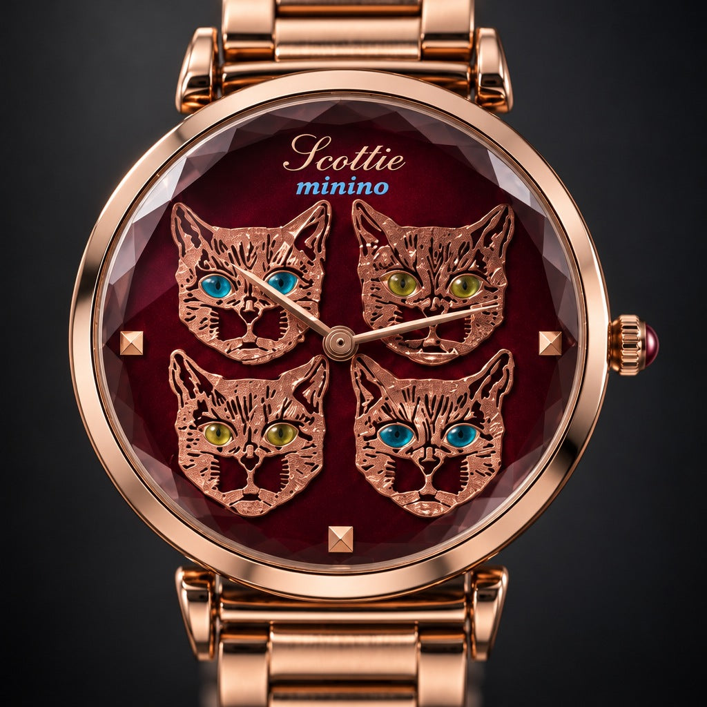 Reloj Scottie Minino Dama Rosa Acero – detalle del dial