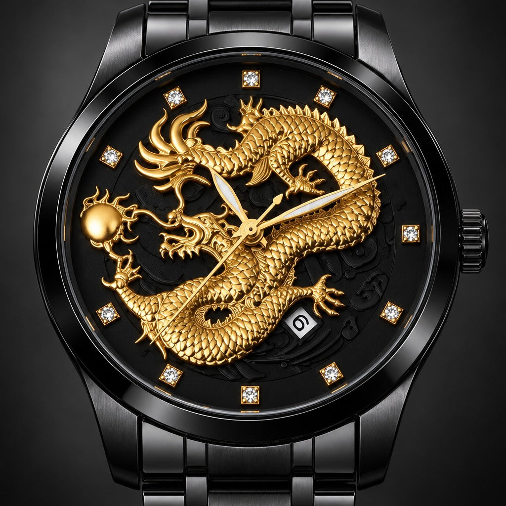 Reloj Skmei Dragón Original Negro – detalle del dial