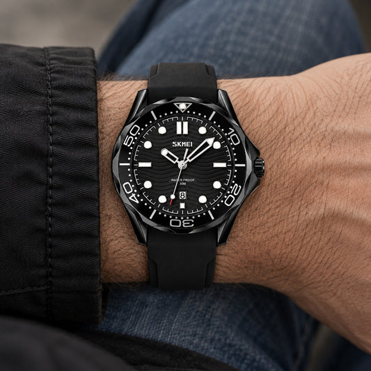 Reloj Skmei Negro Fondo Negro 9276 – en la muñeca