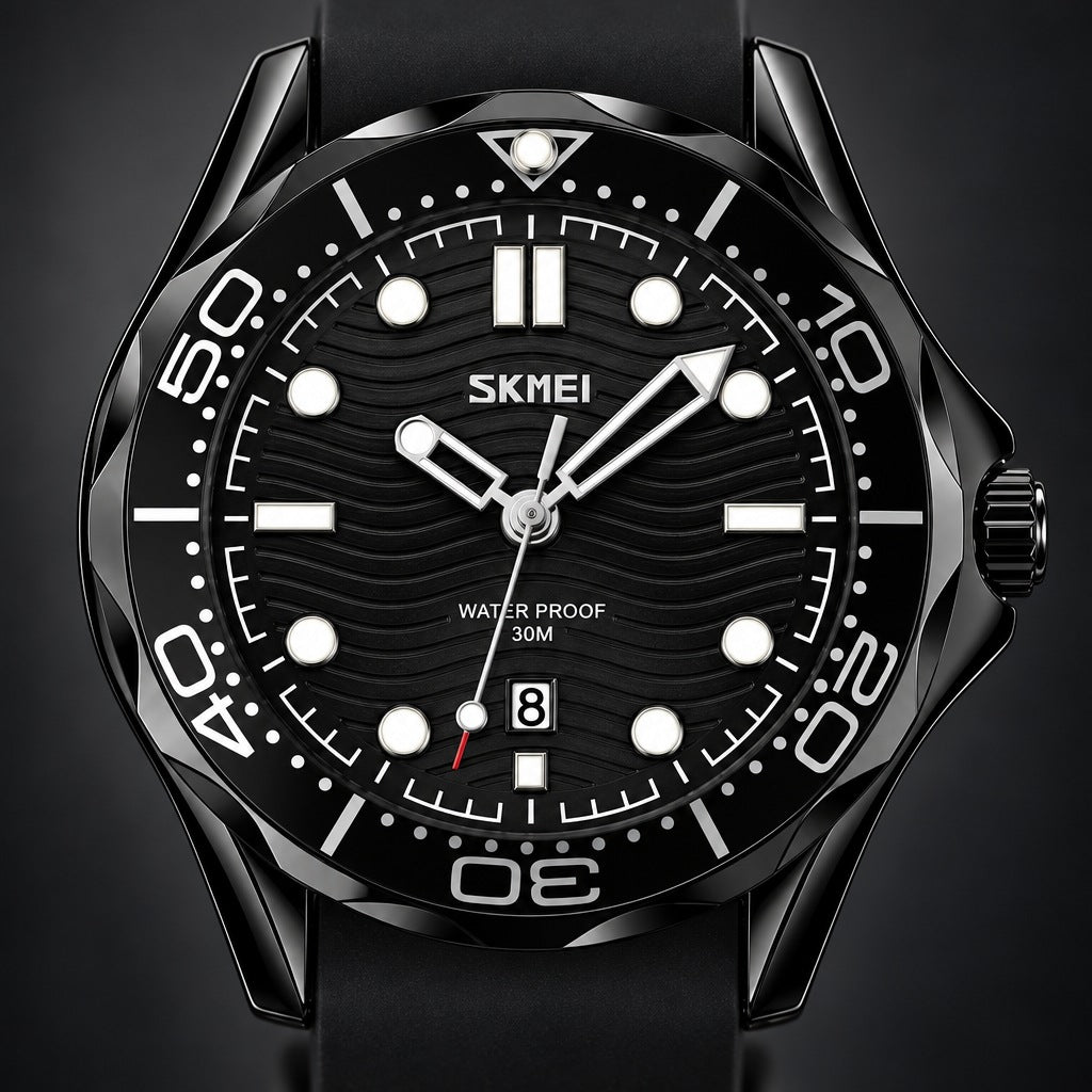 Reloj Skmei Negro Fondo Negro 9276 – detalle del dial