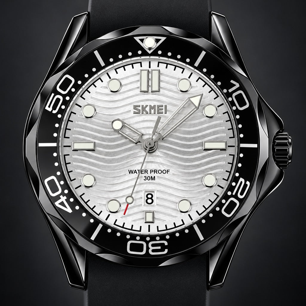 Reloj Skmei Negro Fondo Plata 9276 – detalle del dial