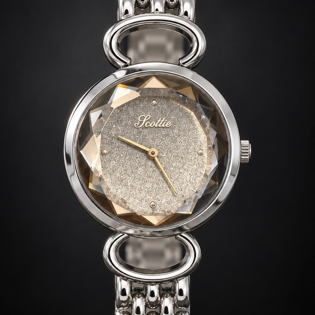 Combo Reloj Scottie Fondo Plata más Crema Hidratante – detalle del dial
