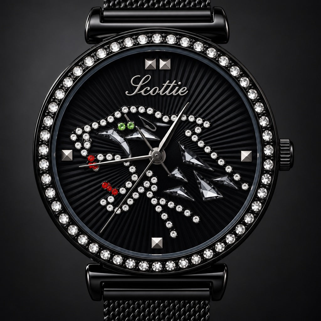 Reloj Scottie Pantera Negra + Pulsera de Dijes – detalle del dial