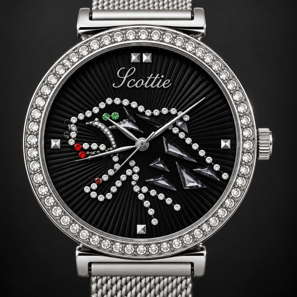 Reloj Scottie Pantera Plateada + Pulsera de Dijes – detalle del dial