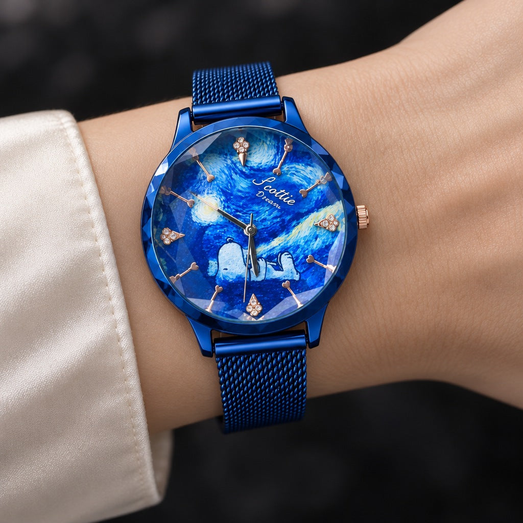 Reloj Scottie Snoopy Azul + Pulsera de Dijes – foto