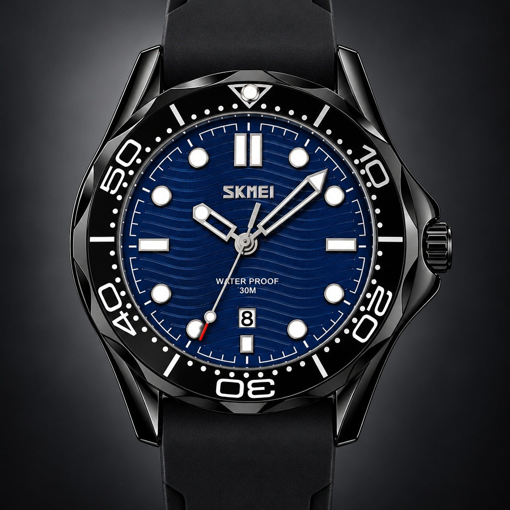 Reloj Skmei Negro Fondo Azul 9276 – detalle del dial