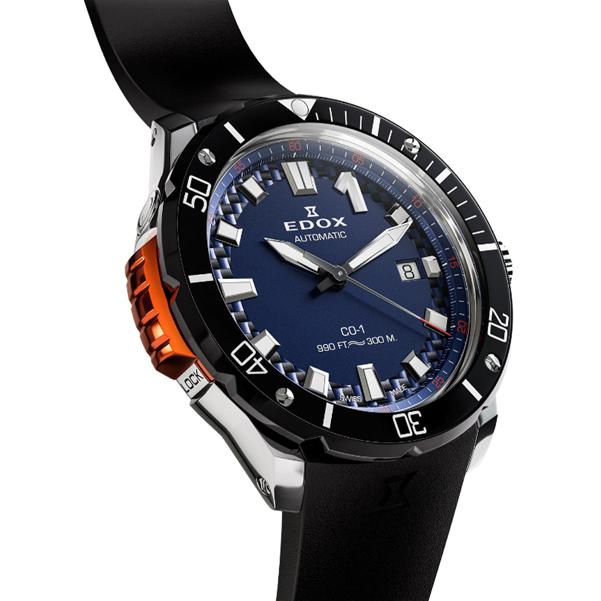 Reloj Edox CO-1 Bezel Lock 80137-3NO-CABUN