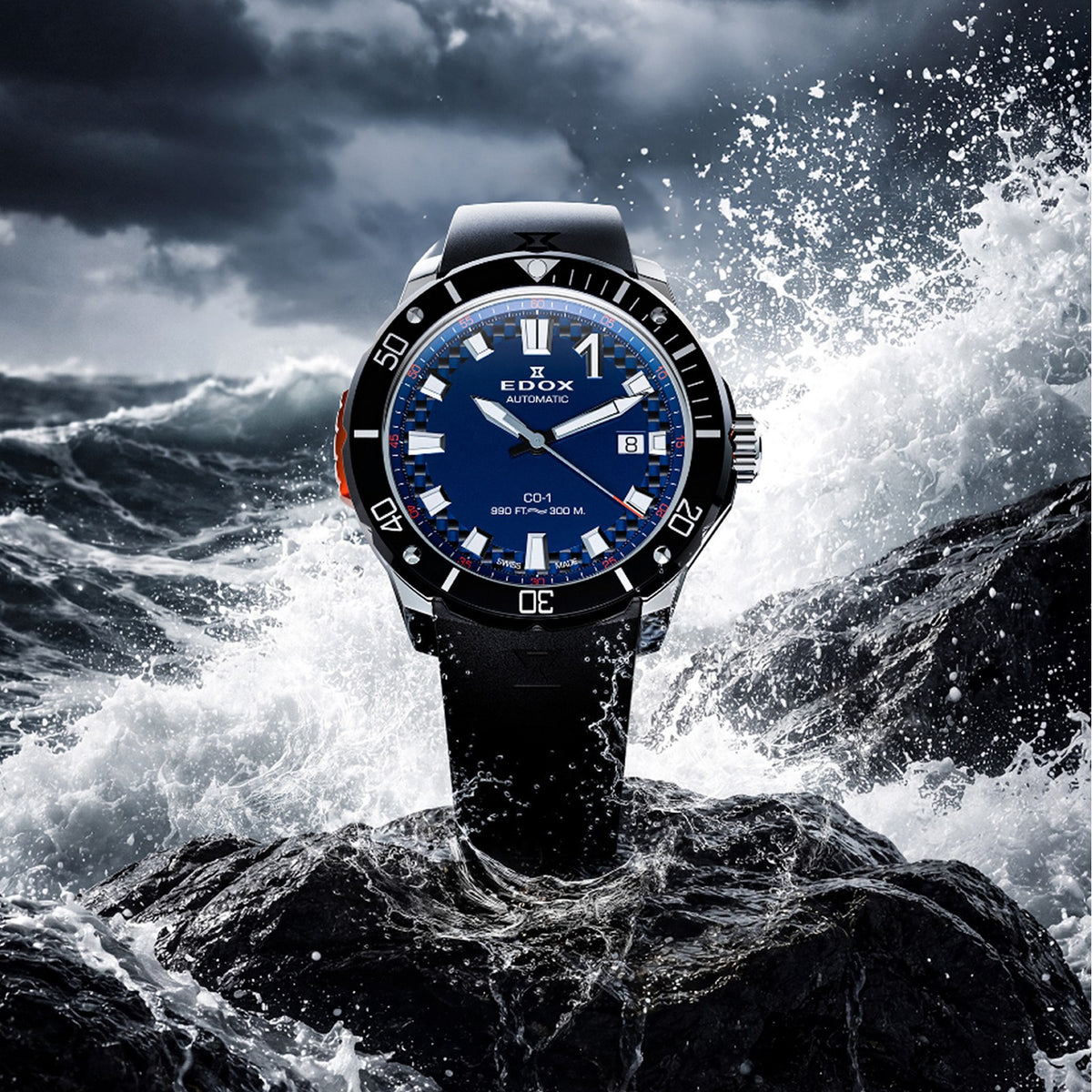 Reloj Edox CO-1 Bezel Lock 80137-3NO-CABUN
