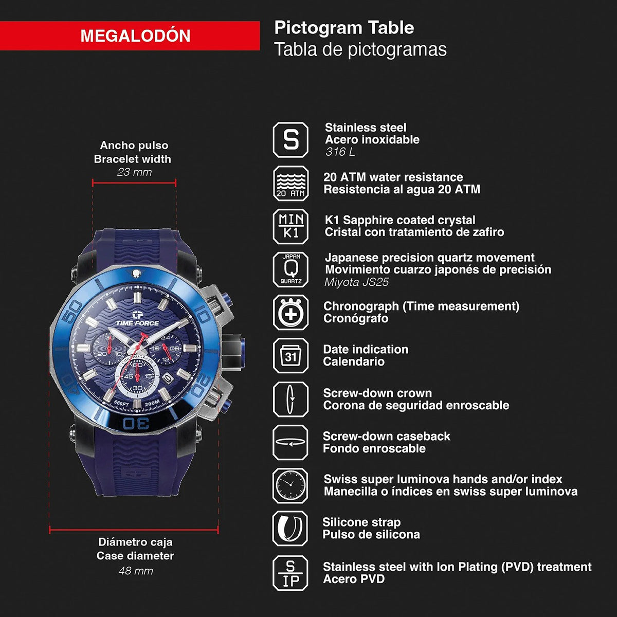 Reloj Time Force TF5019MNB-03