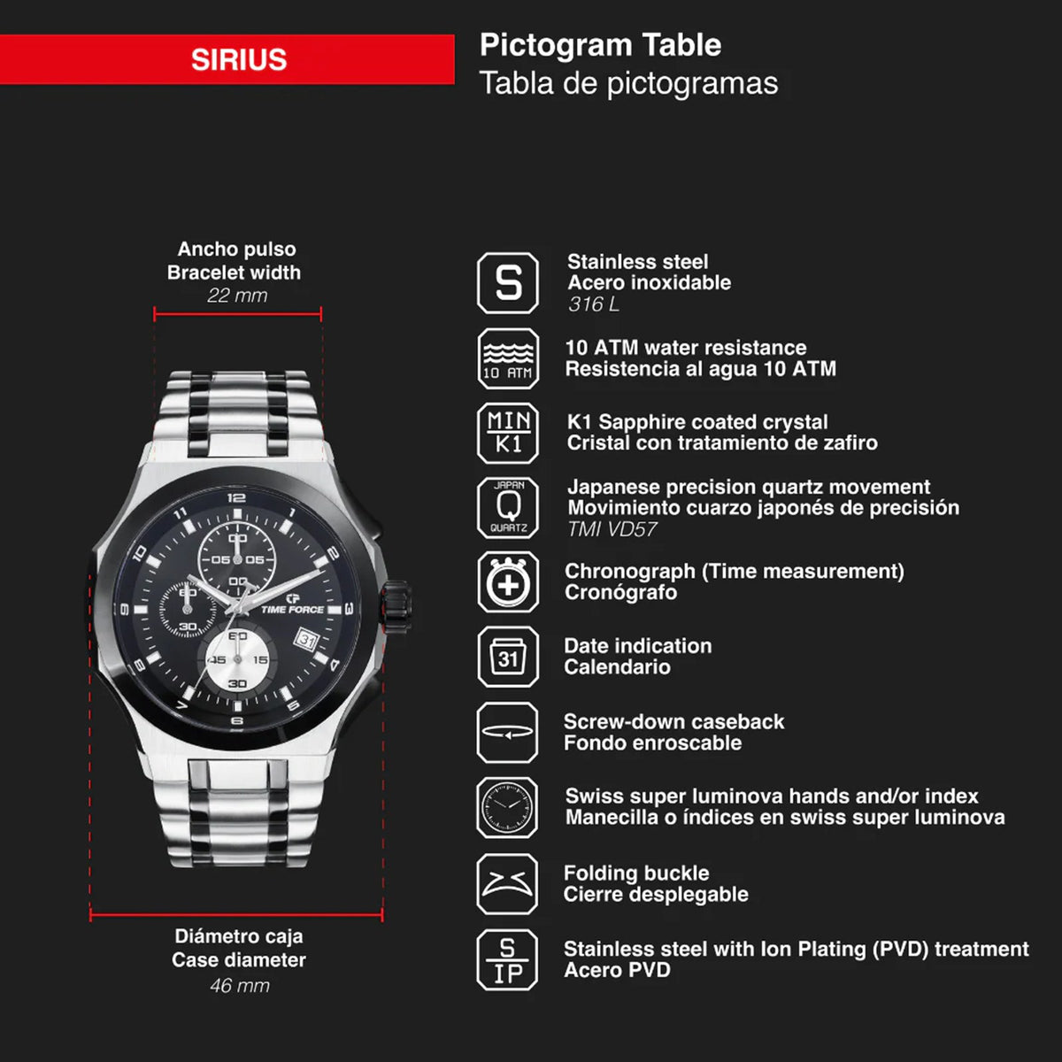 Reloj Time Force TF5021MAN-01M
