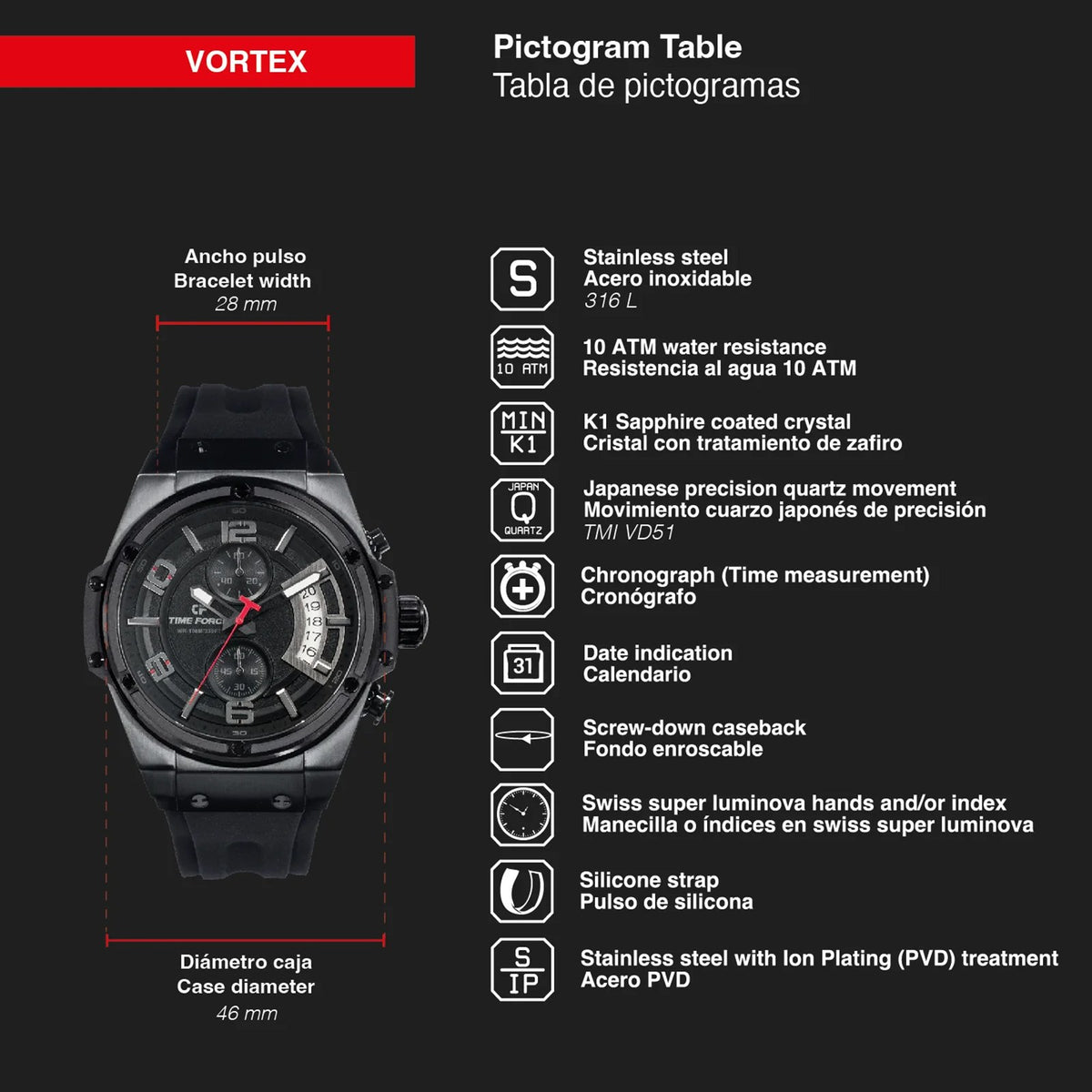 Reloj Time Force TF5024MN-01