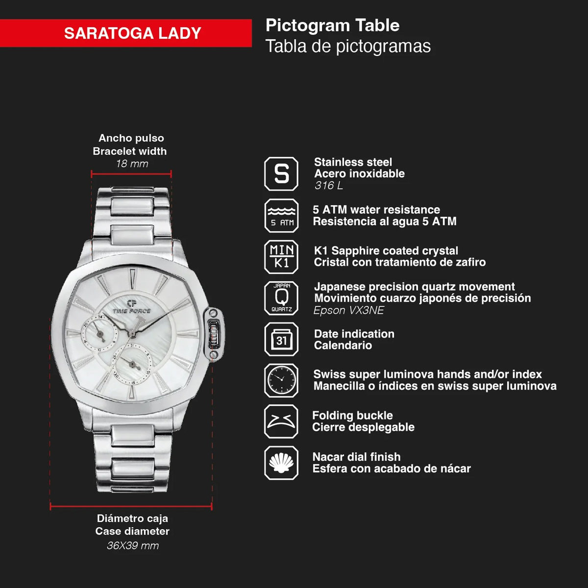 Reloj Time Force TF5029L-02M