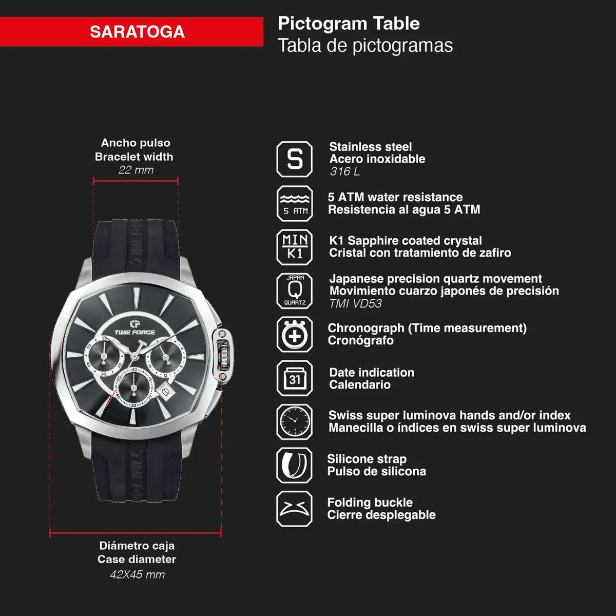 Reloj Time Force TF5029M-01