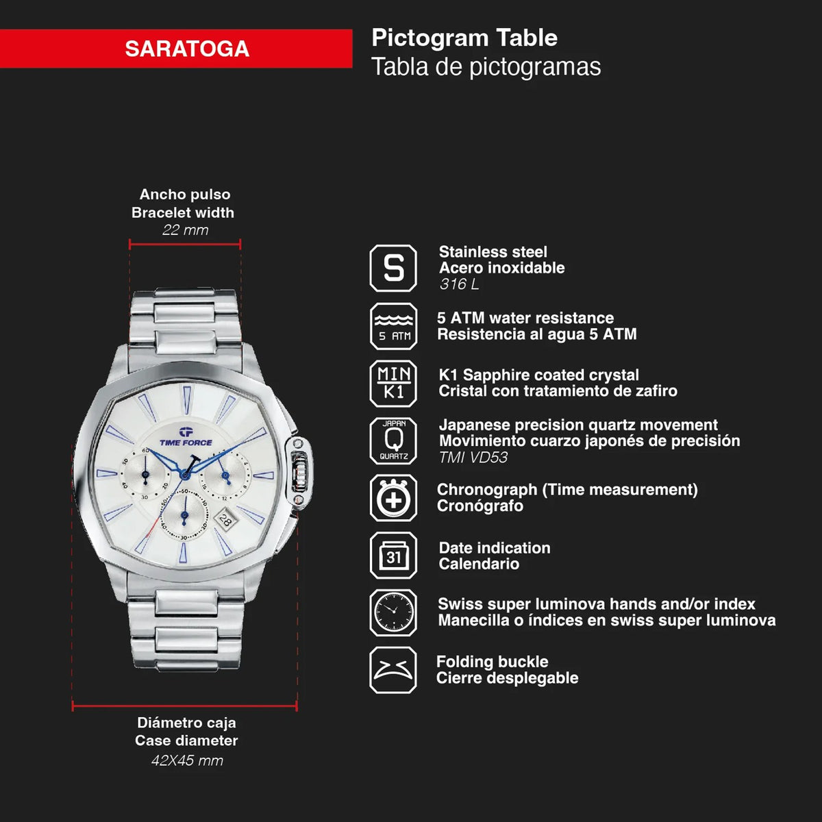 Reloj Time Force TF5029M-02M
