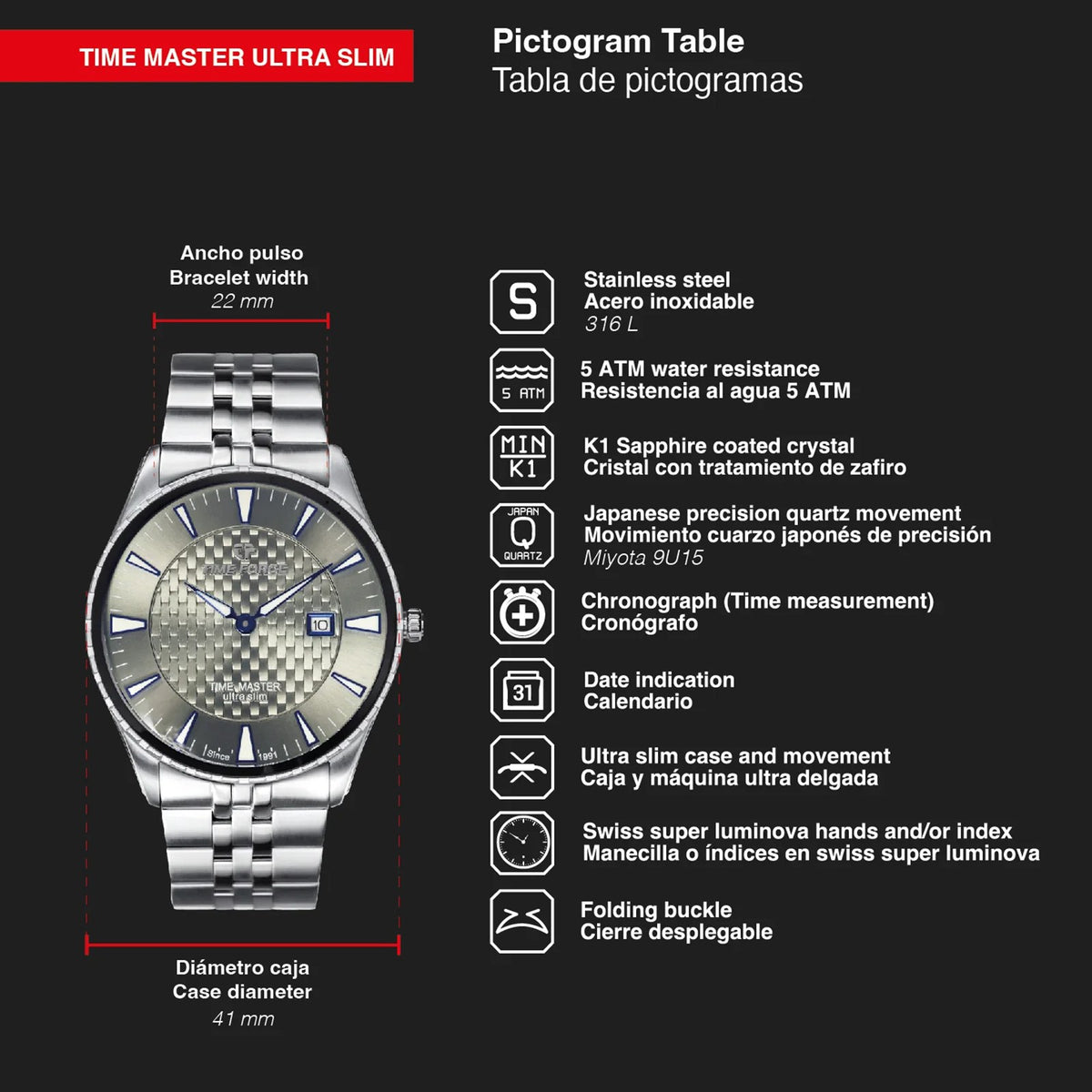 Reloj Time Force TF5041M-10M