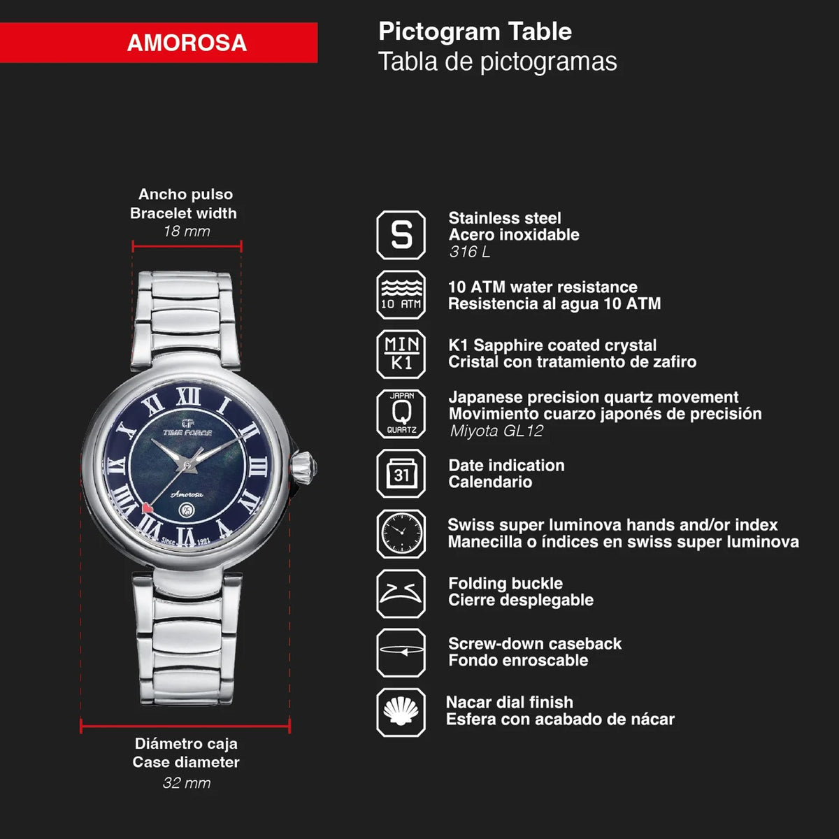 Reloj Time Force TF5043L-N01M