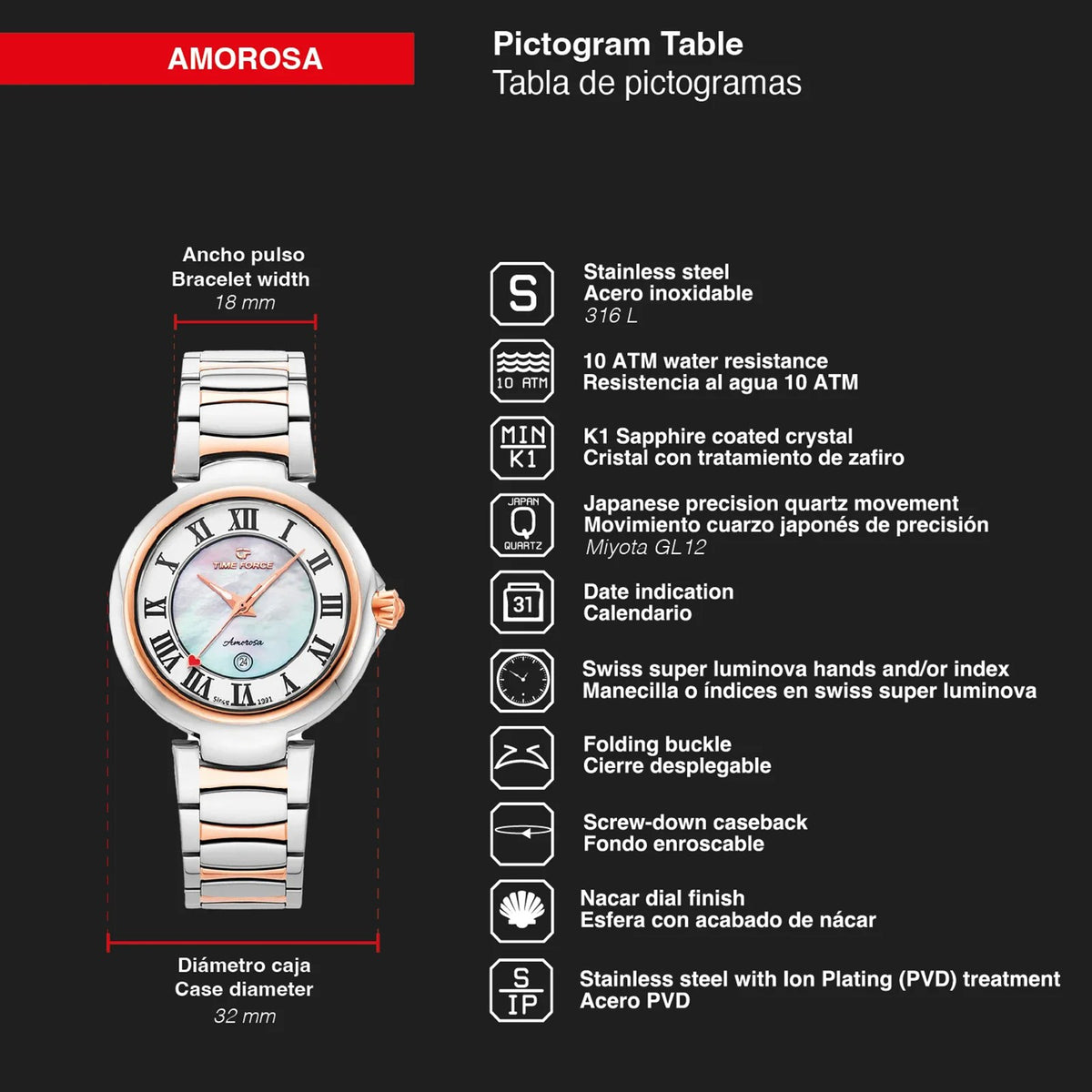 Reloj Time Force TF5043LAR-N02M