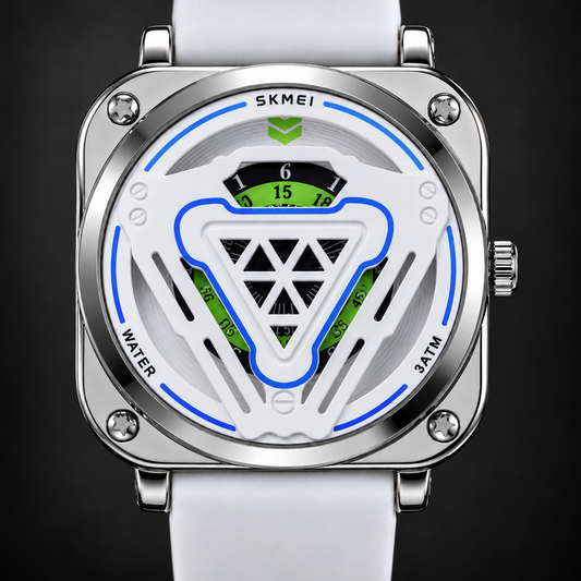 Reloj Skmei 2107 Blanco Hora Verde · de frente