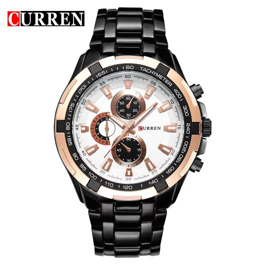 Reloj CURREN REF. 472 Negro/Blanco/Dorado