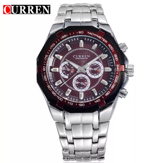 Reloj CURREN REF. 702 Plata/Vino