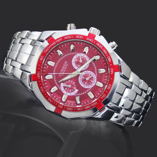 Reloj CURREN REF. 702 Plata/Rojo