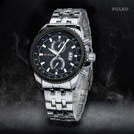 Reloj CURREN REF. 698 Plata/Negro