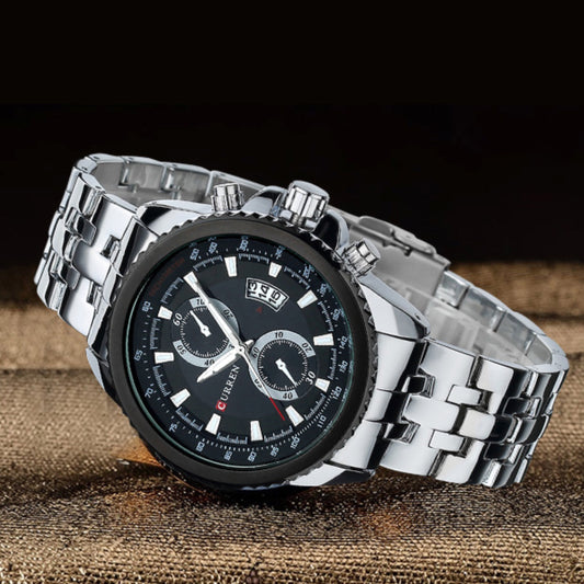 Reloj CURREN REF. 698 Plata/Negro