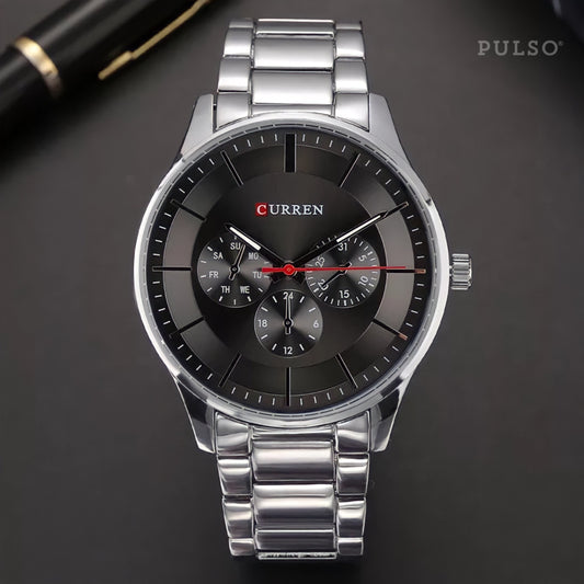 Reloj Curren Ref: 695 Plata/Negro